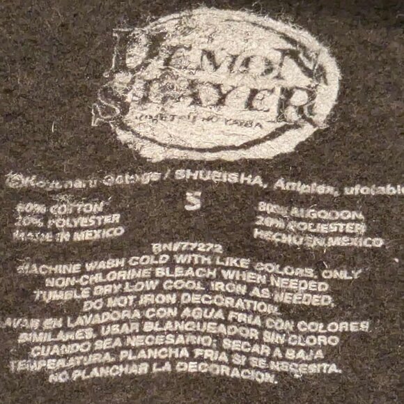 Demon Slayer Black Graphics Hoodie Unisex Small Pullover - Picture 4 of 9